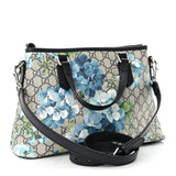 Convertible Tote Blooms Print GG Coated Canvas