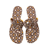 Miller Printed Patent Leather Thong Sandals 7