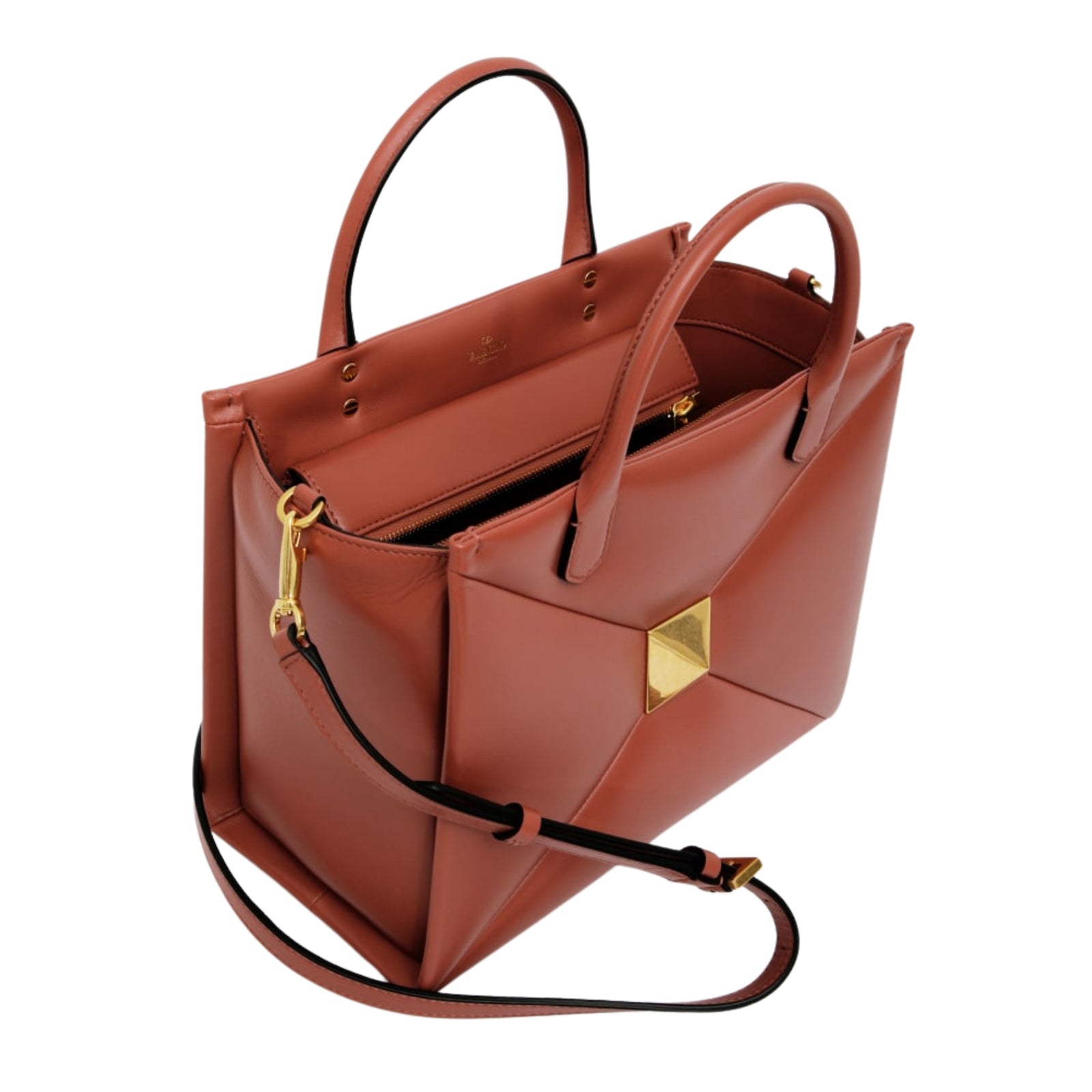 Nappa Medium One Stud Handbag Gingerbread