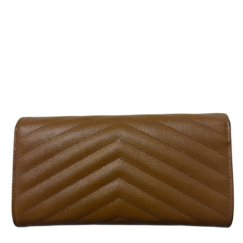Grain De Poudre Matelasse Chevron Monogram Flap Wallet