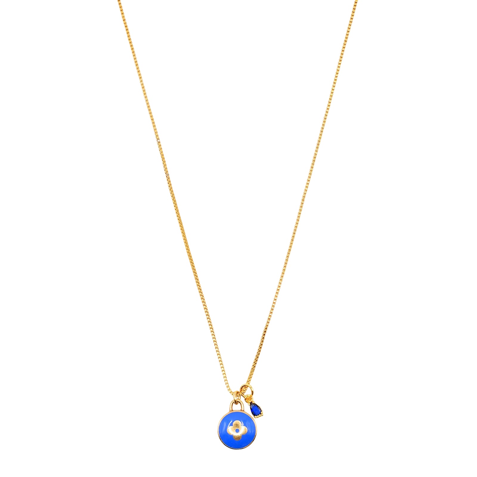 Repurposed LV ColoredPendant Necklace