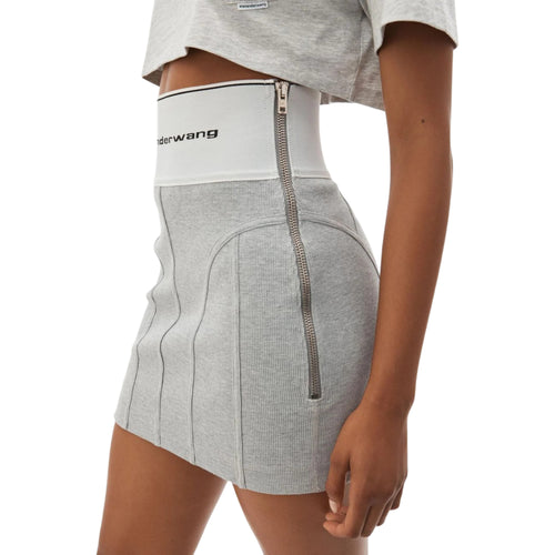 Gray Logo Elastic Skirt