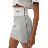 Gray Logo Elastic Skirt