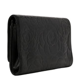 Camellia Embossed Medium Wallet in Black
