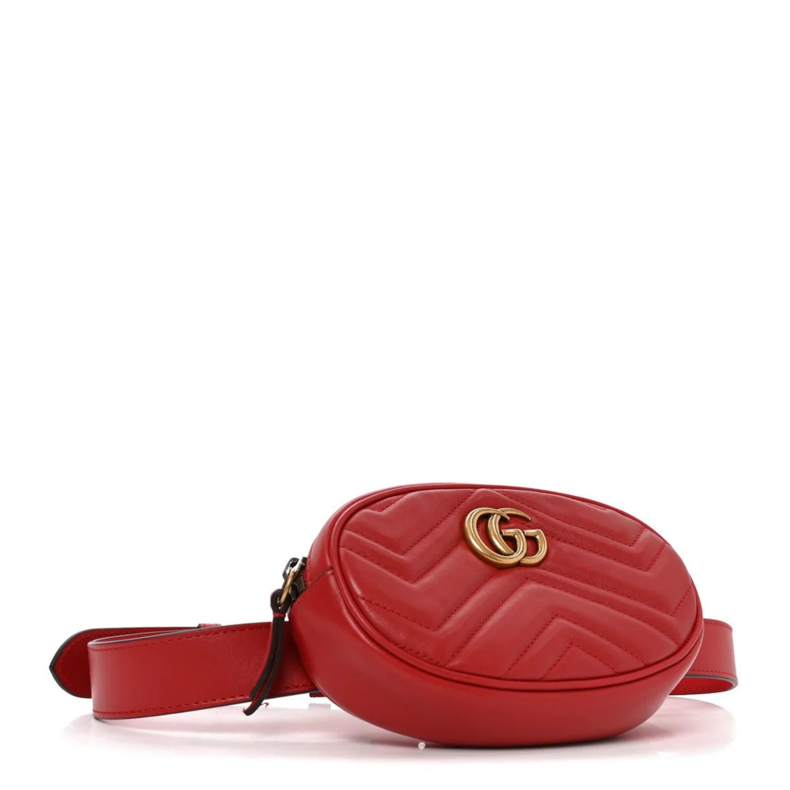 Calfskin  GG Marmont Belt Bag 85 34 Hibiscus Red
