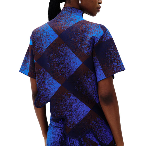 Margot Plaid Wavy in Electric Blue