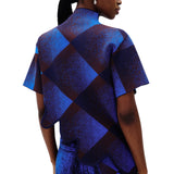 Margot Plaid Wavy in Electric Blue