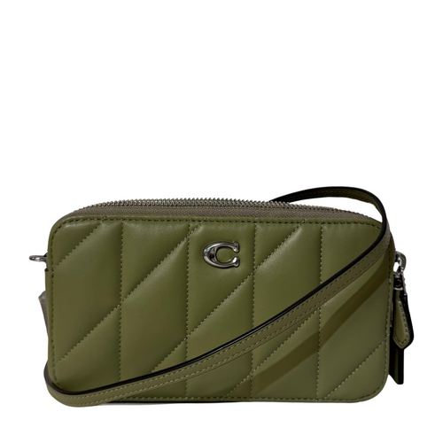Green Kira Quilted Crossbody Bag