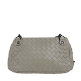 Nappa Intrecciato Small Chain Crossbody Light Grey