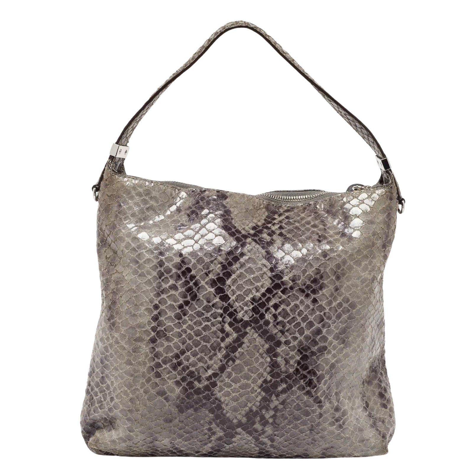 Bedford Snakeskin Grey Leather Shoulder Bag