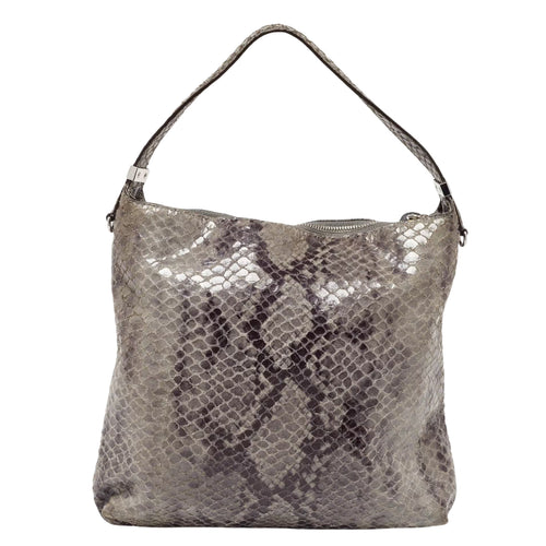 Bedford Snakeskin Grey Leather Shoulder Bag