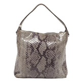 Bedford Snakeskin Grey Leather Shoulder Bag