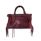 Maroon Fringe Satchel