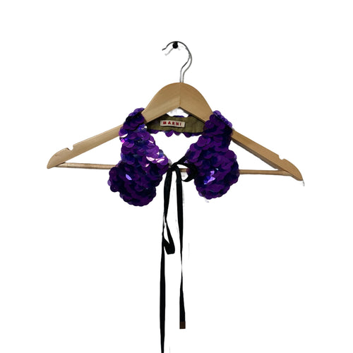 Purple Sequin Mock Collar