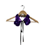 Purple Sequin Mock Collar