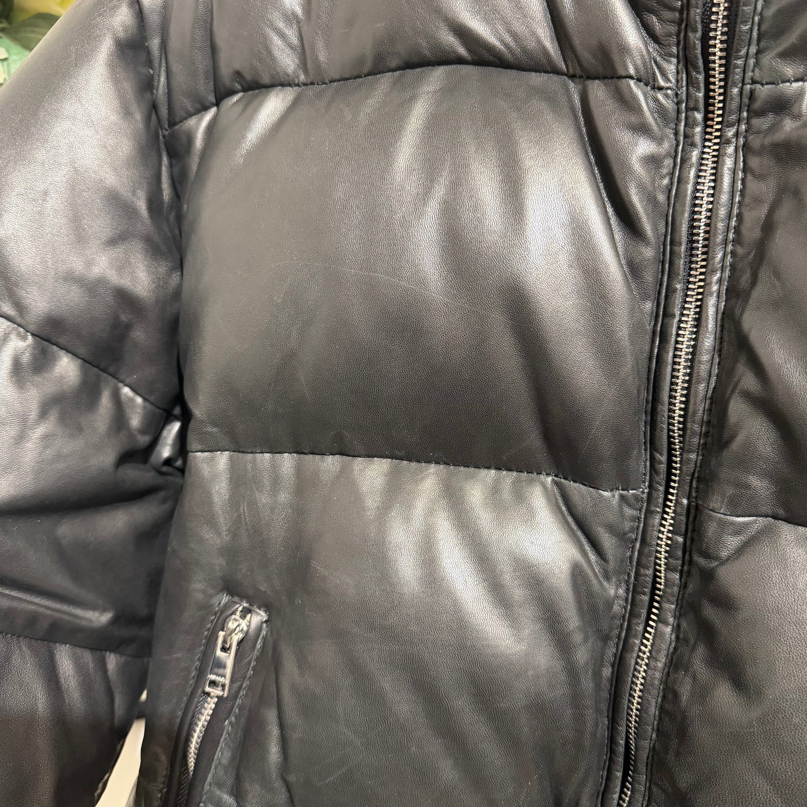 Lamb Leather Puffer Jacket