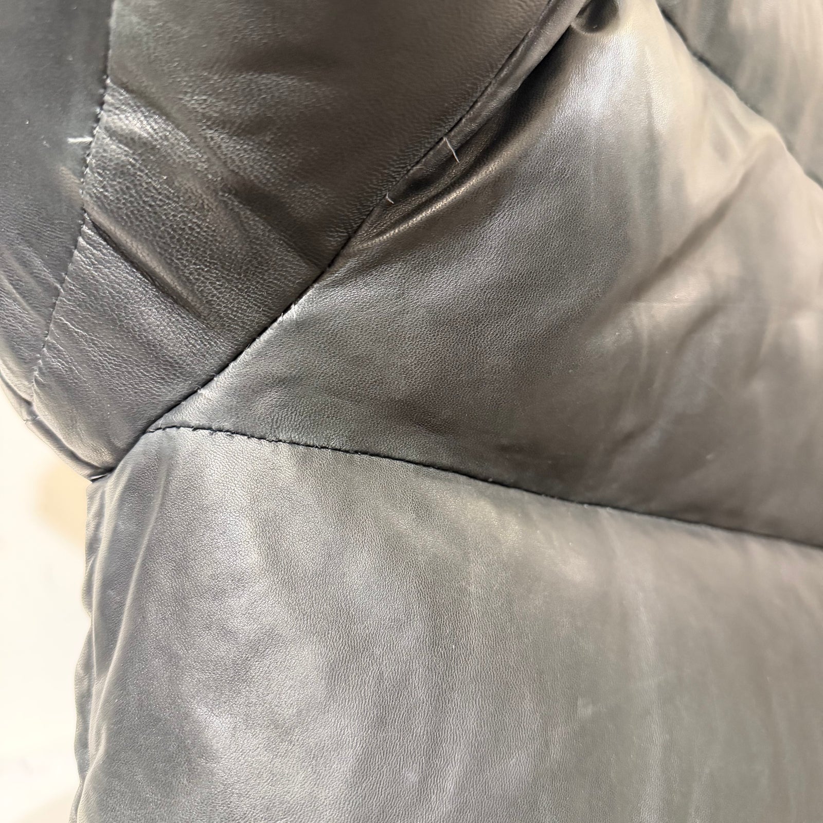 Lamb Leather Puffer Jacket