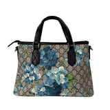 Convertible Tote Blooms Print GG Coated Canvas
