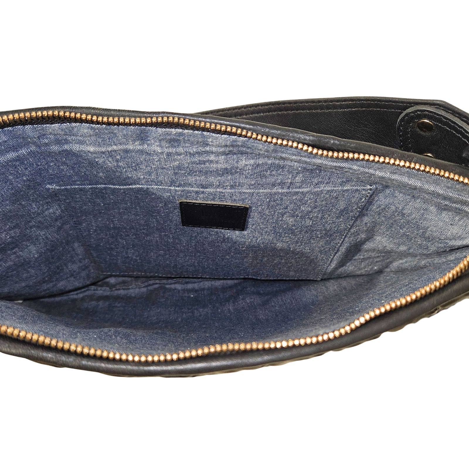 Moyen Black Leather Messenger Bag