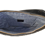 Moyen Black Leather Messenger Bag