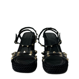Braided Platform Wedge Black 39