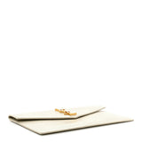 Calfskin Crocodile Embossed Uptown Monogram Pouch Crema Soft