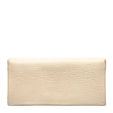 Leather Continental Long Wallet in Ivory