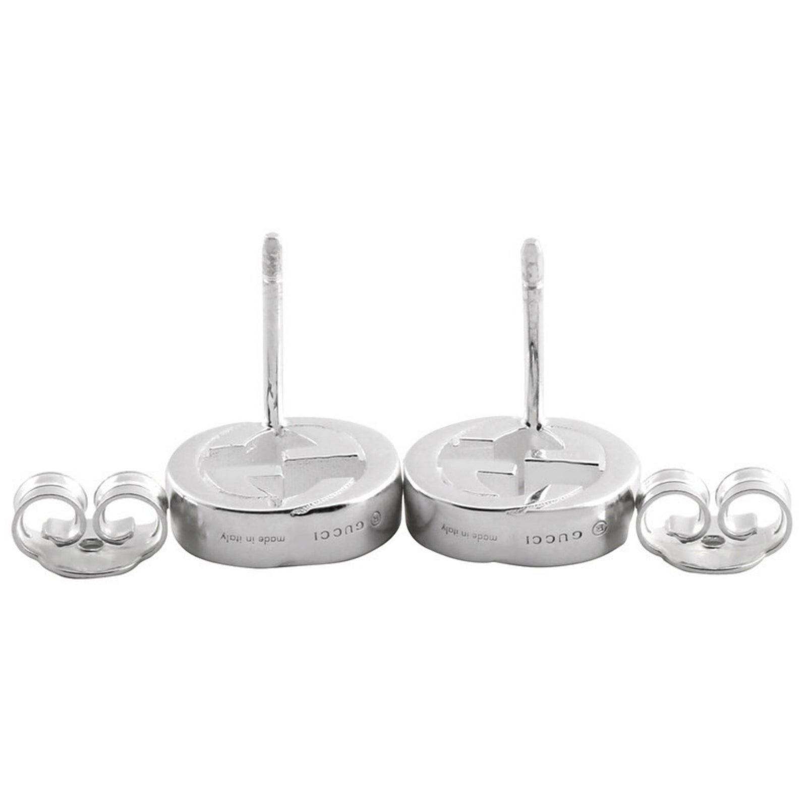 Silver Interlocking G Earrings