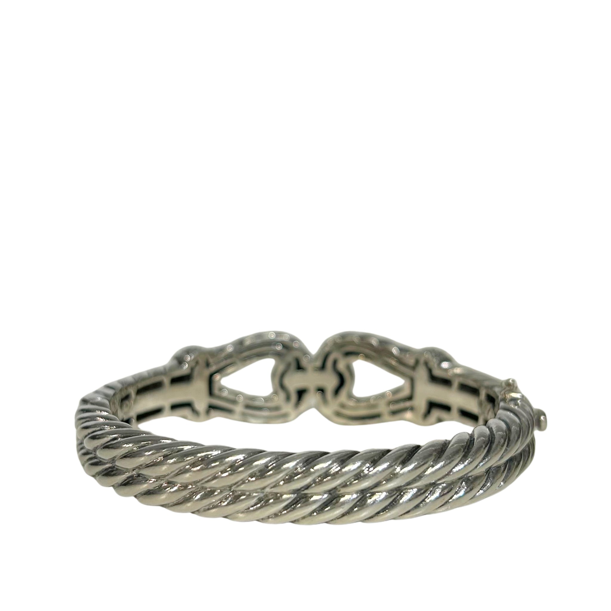 18K Gold & Silver Twisted Cable Diamond