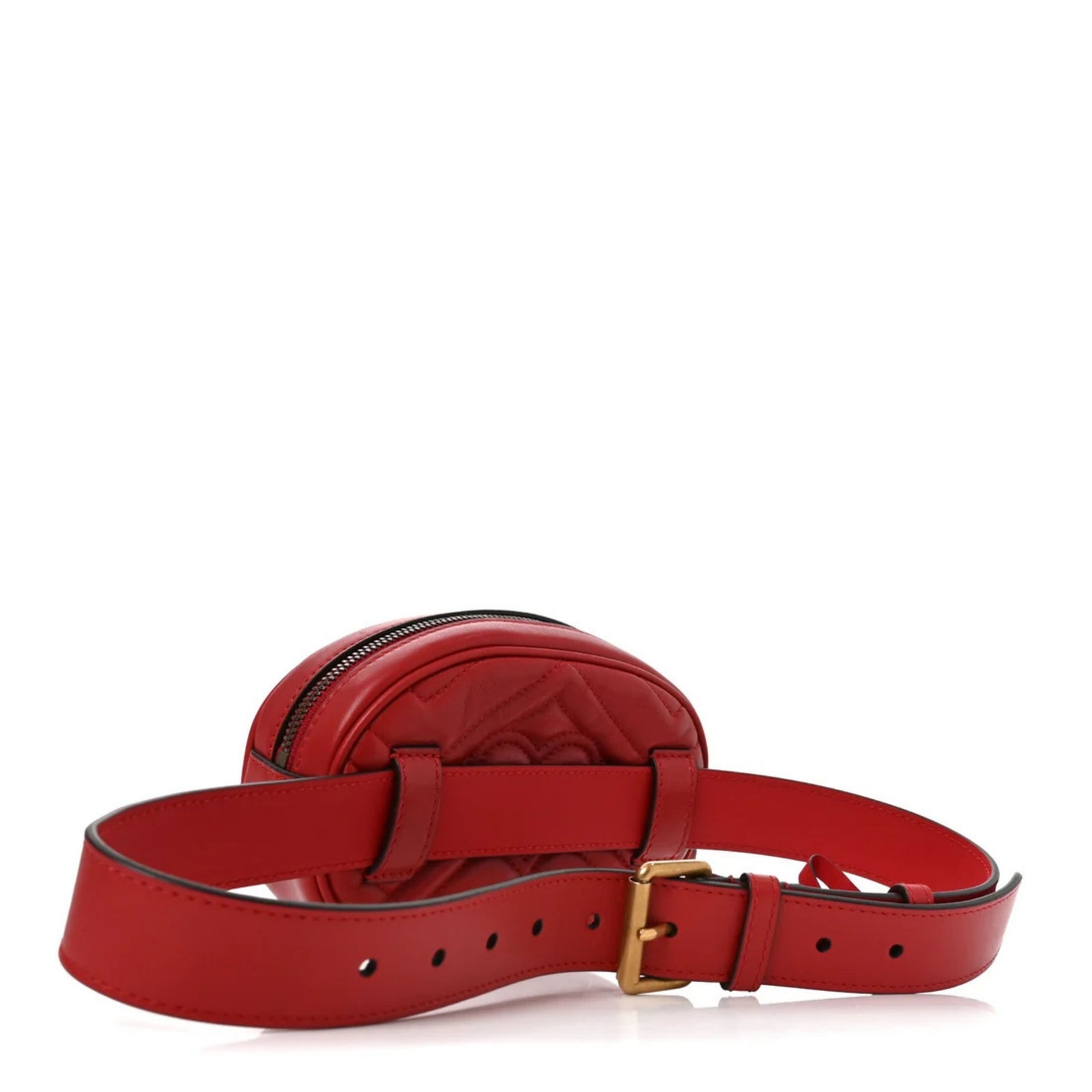 Calfskin  GG Marmont Belt Bag 85 34 Hibiscus Red
