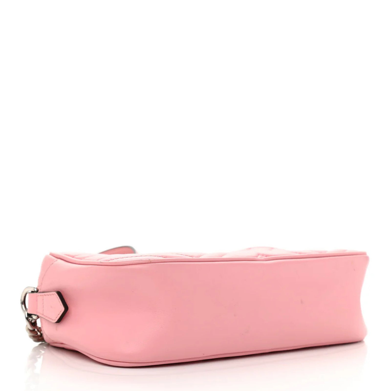 Calfskin Matelasse Mini GG Marmont Chain Shoulder Bag Wild Rose