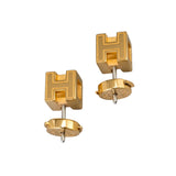 Gold Lacquered Cage d'H Earrings