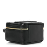 Sakai Be Green Calfskin Diagonal Stitched Blondie Top Handle Bag Black