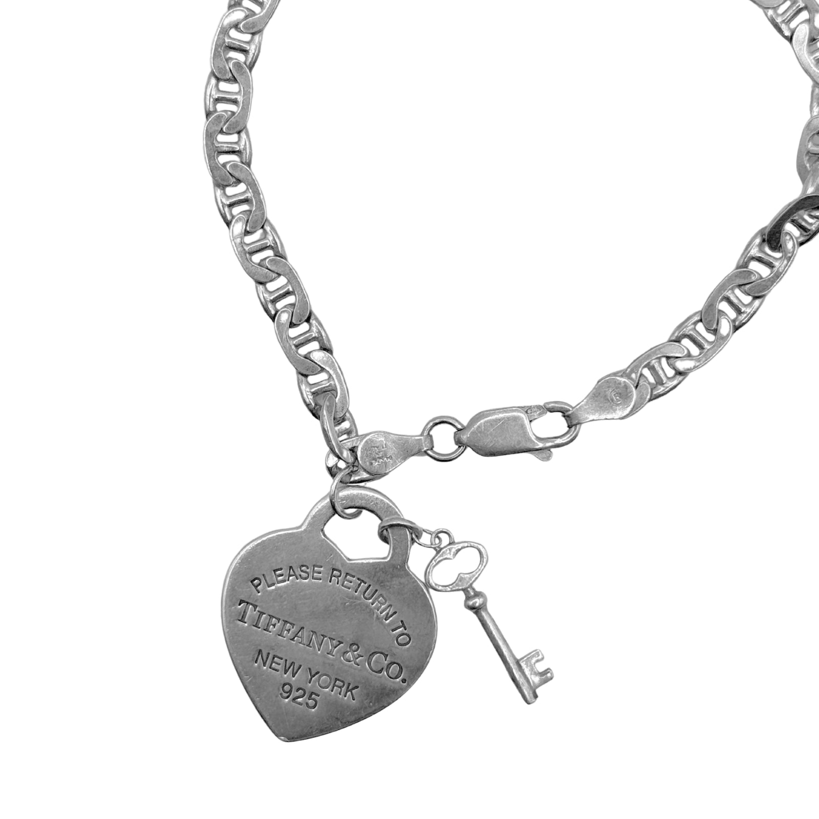 Repurposed Tiffany Heart Pendant Bracelet