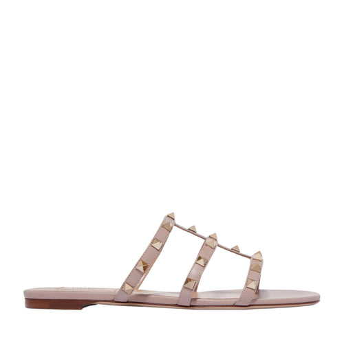 Rockstud Accents Leather Slides - 38.5