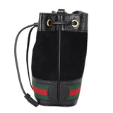 Ophidia Mini Textured Leather-Trimmed Suede Bucket Bag