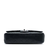 Lambskin Quilted Medium Double Flap Black