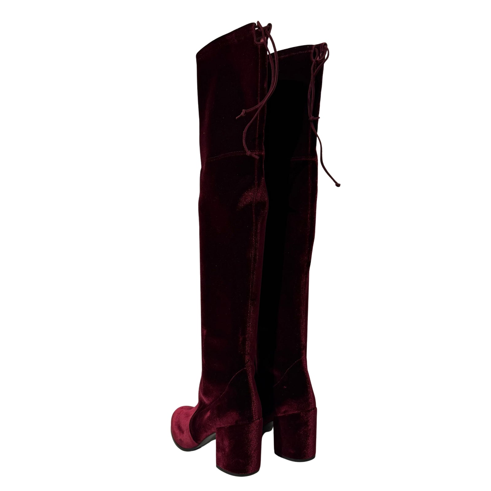 Burgundy Velvet Tieland Over the Knee Boot