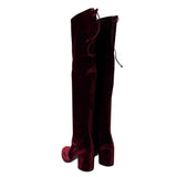 Burgundy Velvet Tieland Over the Knee Boot