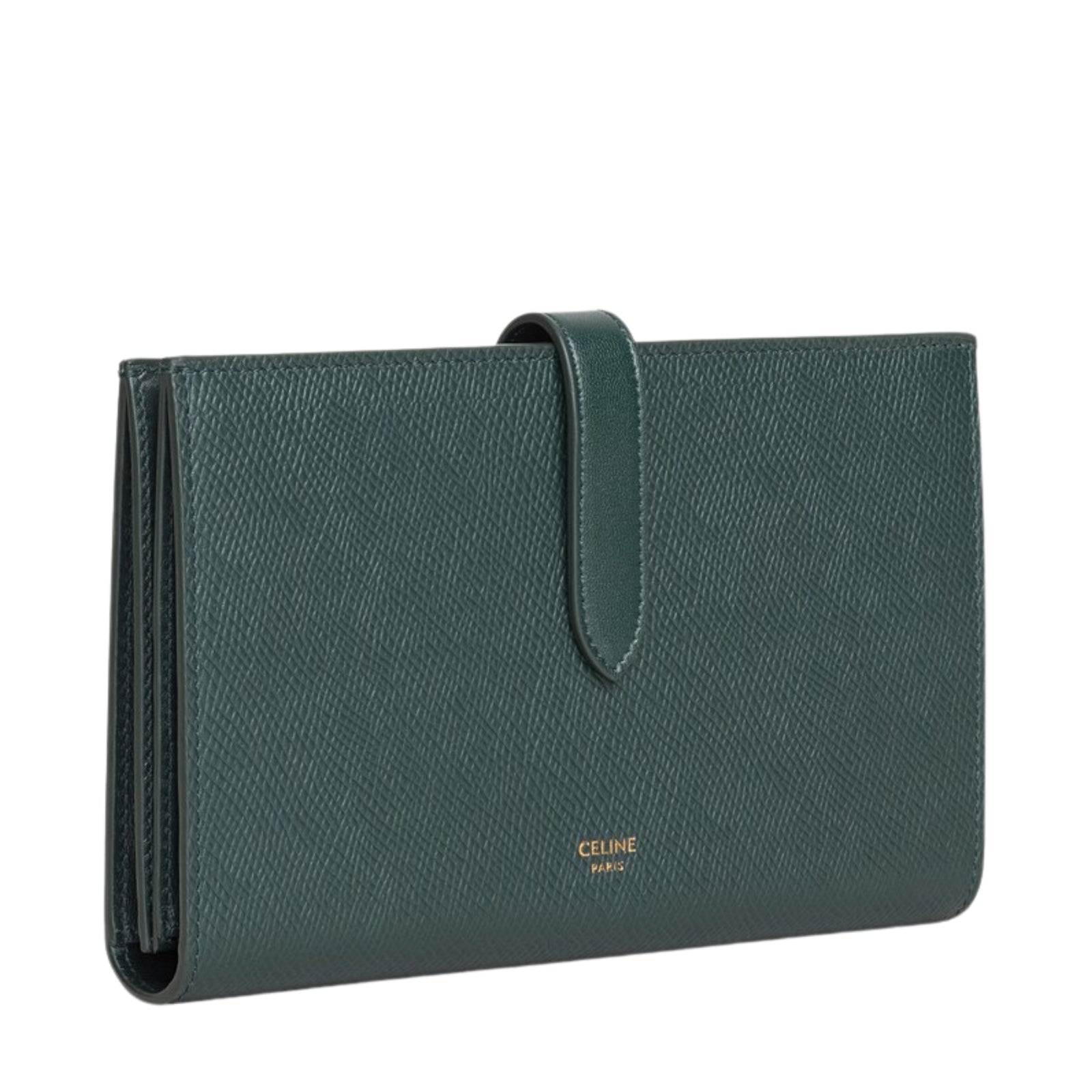 Large Strap Wallet in Grained Calfskin