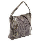 Bedford Snakeskin Grey Leather Shoulder Bag