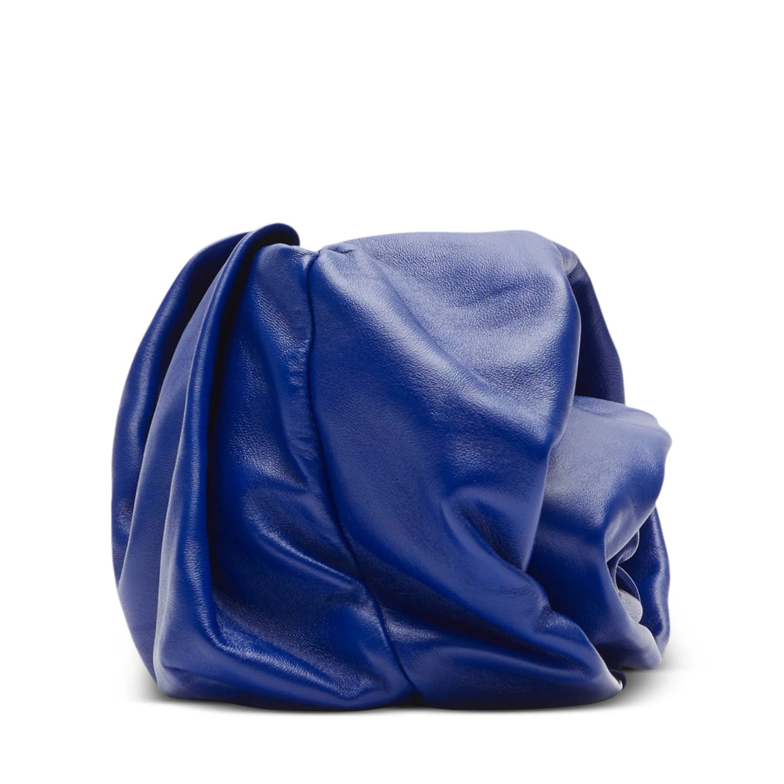Rose Ruched Leather Clutch Bag