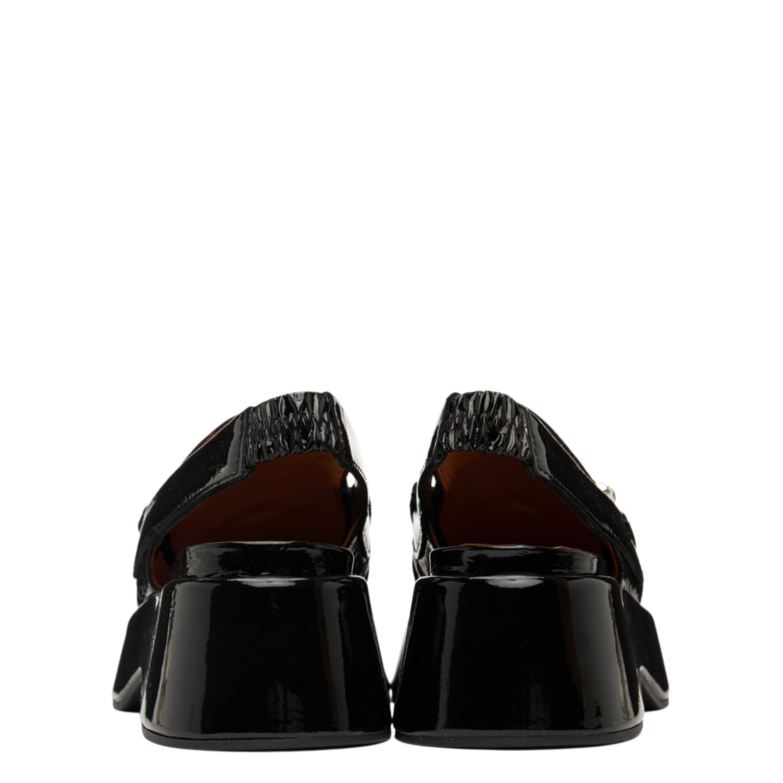Black Retro Slingback Platform Loafers 37