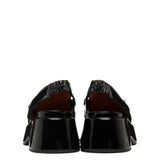 Black Retro Slingback Platform Loafers 37