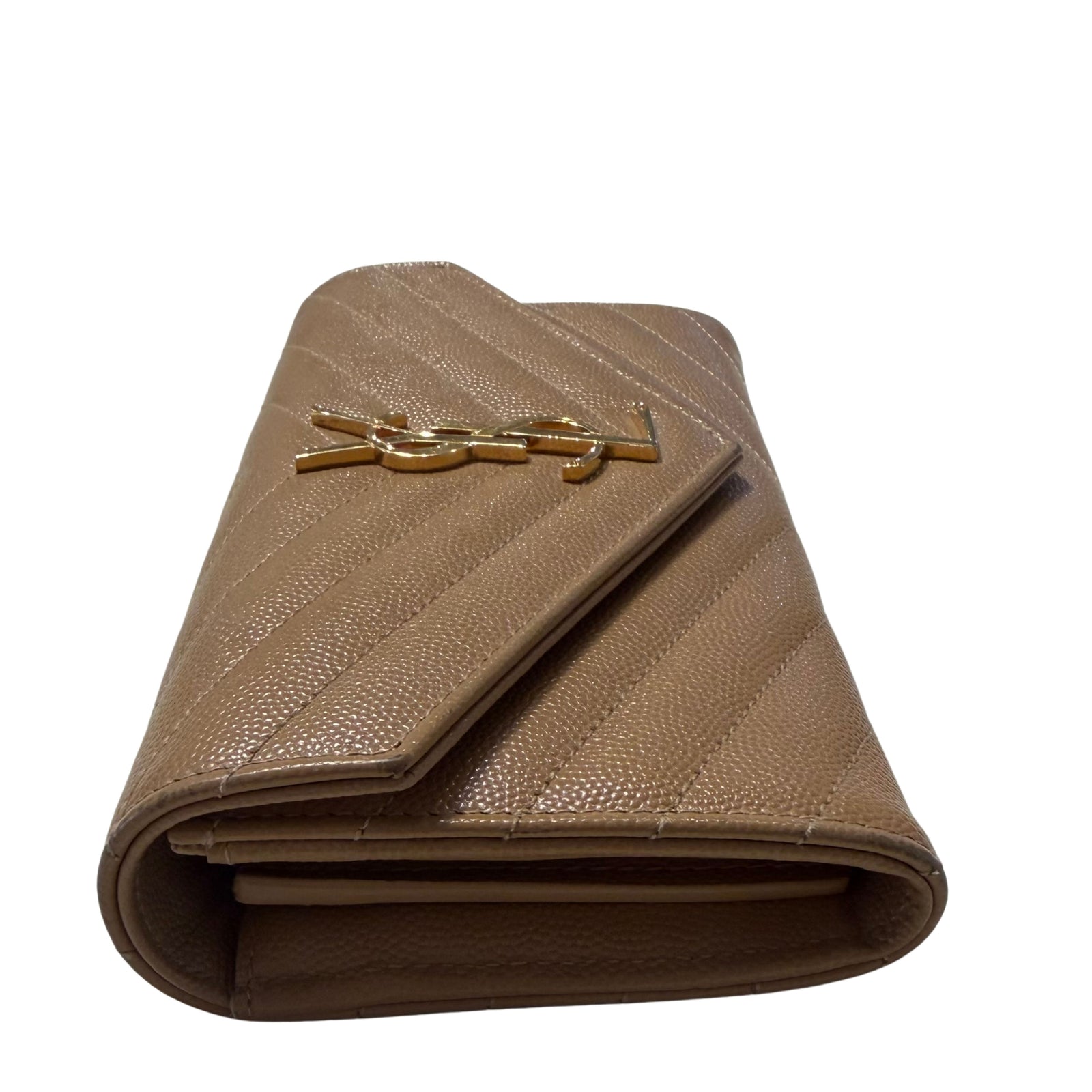 Grain De Poudre Matelasse Chevron Monogram Flap Wallet
