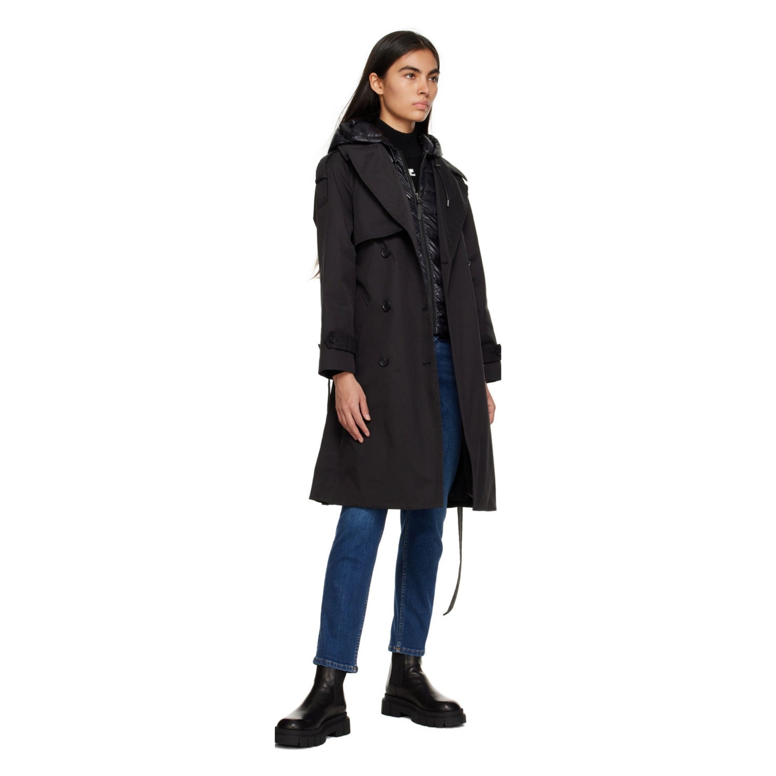 Black Trisha Trench Coat