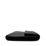 Saffiano Leather Tri-Fold Wallet in Black