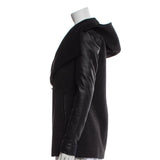 Vena Leather Wool Coat