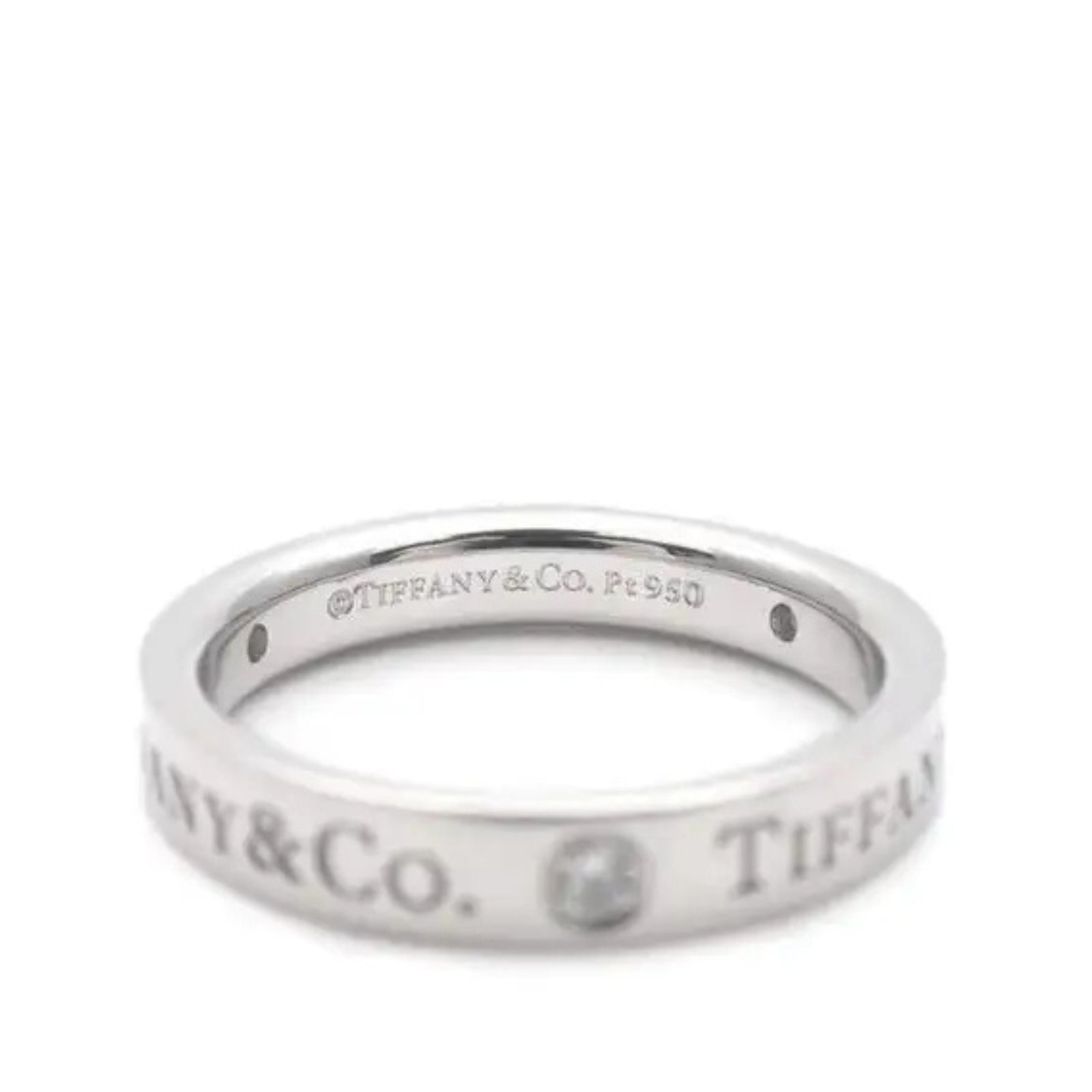 Platinum Three-Diamond 3 mm Band Ring