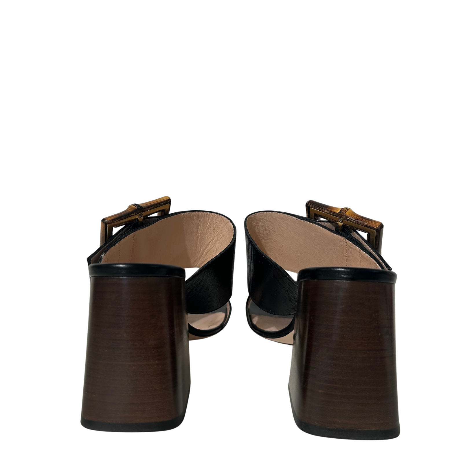Bamboo Accent Leather Sandals 39.5
